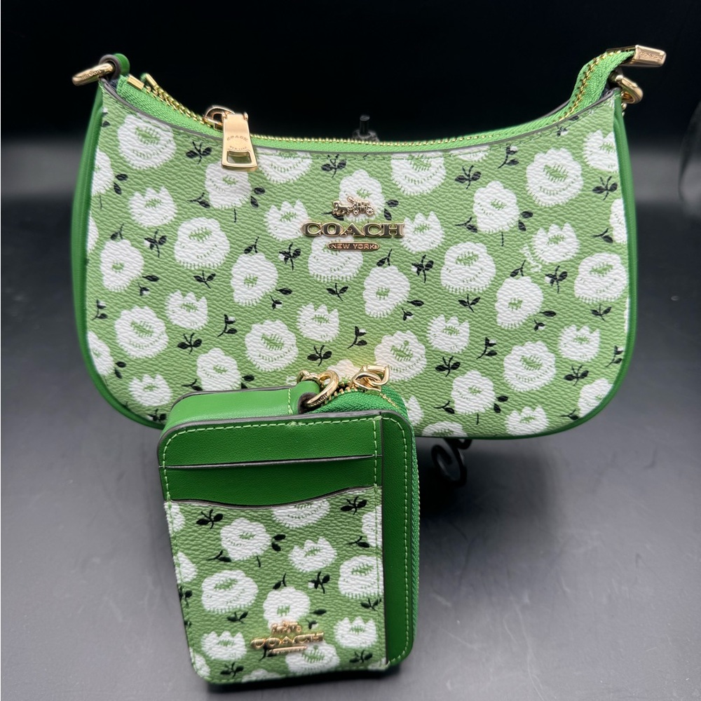Coach Green Floral Mini Teri Bag - Picture 5 of 5